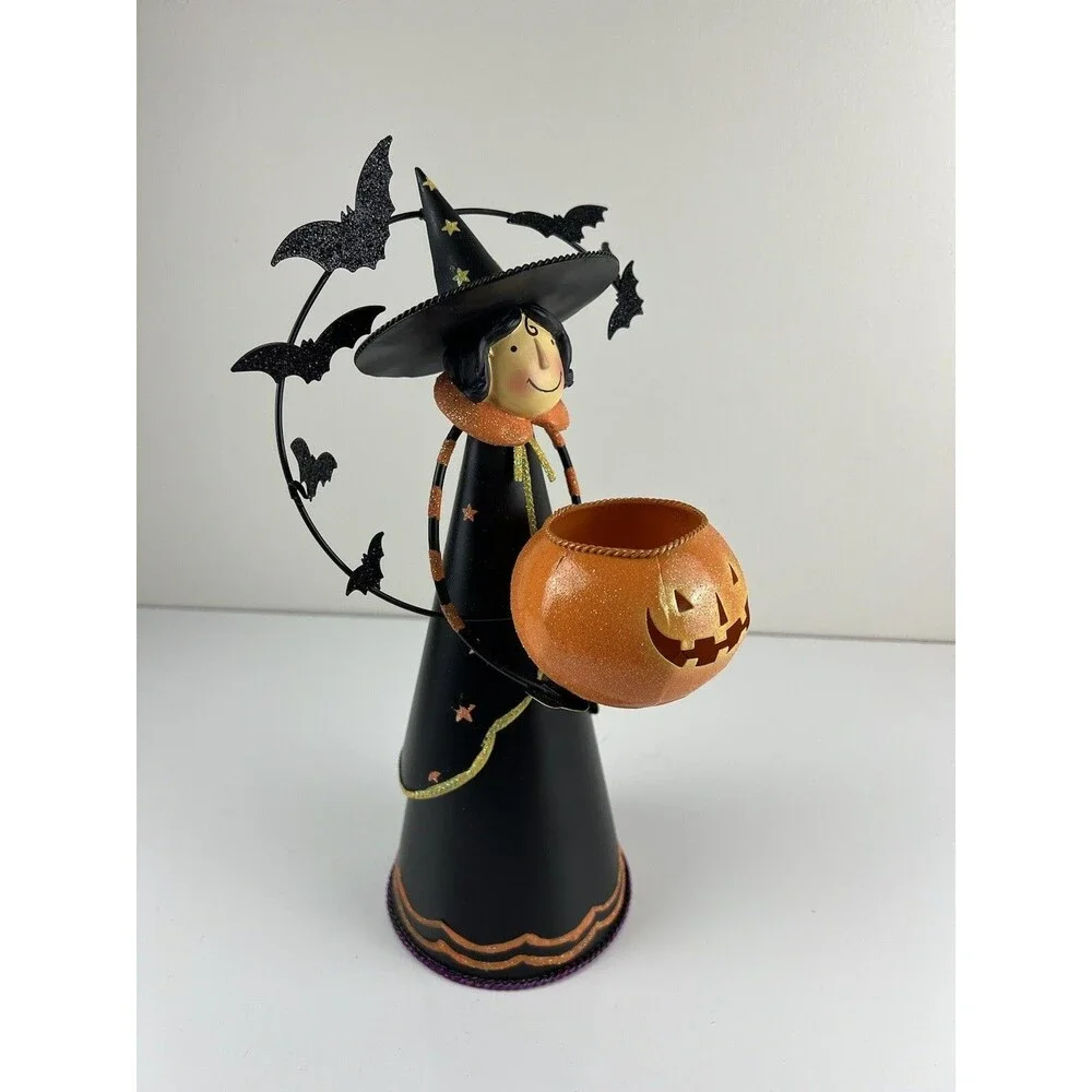 PartyLite Abracadabra Witch Halloween Candle Tealight Holder Bats Retired